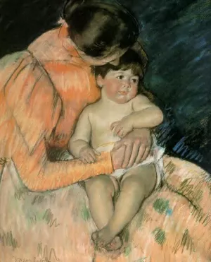 Mother and Child by Mary Cassatt - Oil Painting Reproduction