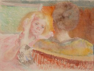 Mother Combing Sara's Hair by Mary Cassatt Oil Painting