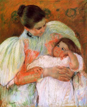 Nurse and Child by Mary Cassatt - Oil Painting Reproduction