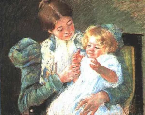 Pattycake by Mary Cassatt - Oil Painting Reproduction