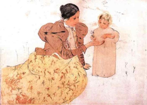 Main Product Photo of Picking Daisies in a Field Painting by Mary Cassatt