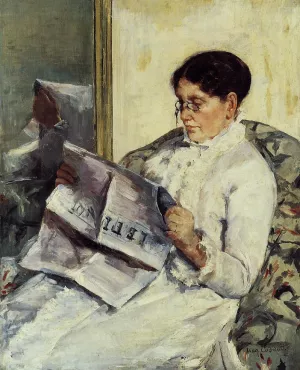 Portrait of a Lady (also known as Reading 'Le Figaro') by Mary Cassatt Oil Painting