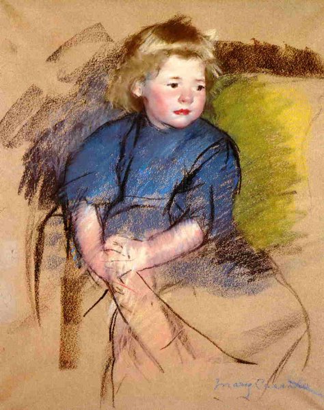 Portrait of a Young Girl Simone by Mary Cassatt - Hand-Painted Oil Painting Reproduction