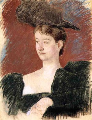 Portrait of a Young Woman in Green by Mary Cassatt Oil Painting