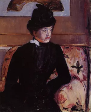 Portrait of Madame J also known as Young Woman in Black by Mary Cassatt Oil Painting