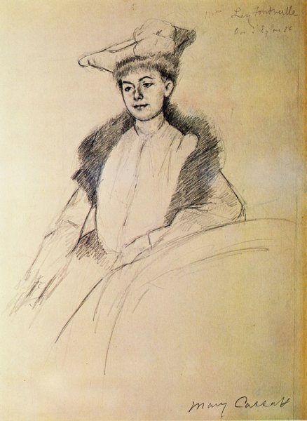 Main Product Photo of Portrait of Mme. Fontveille Painting by Mary Cassatt