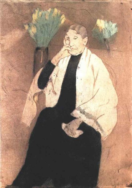 Portrait of the Artist's Mother by Mary Cassatt - Hand-Painted Oil Painting Reproduction
