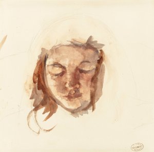 Portrait Study of Young Girl by Mary Cassatt Oil Painting