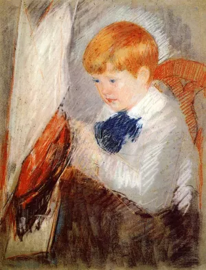 Robert and His Sailboat by Mary Cassatt - Oil Painting Reproduction