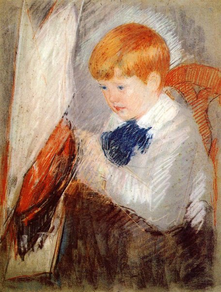 Main Product Photo of Robert and His Sailboat Painting by Mary Cassatt