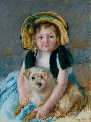Sara avec son chien by Mary Cassatt Oil Painting