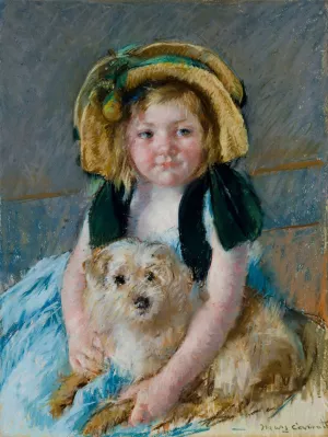 Sara avec son chien by Mary Cassatt Oil Painting