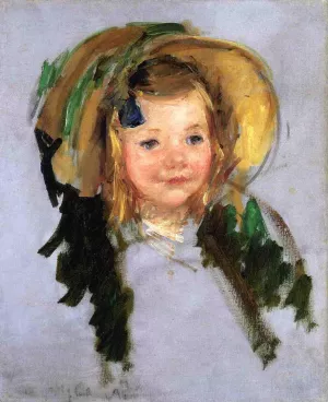 Sara in a Bonnet by Mary Cassatt - Oil Painting Reproduction