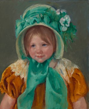 Sara in a Green Bonnet by Mary Cassatt Oil Painting