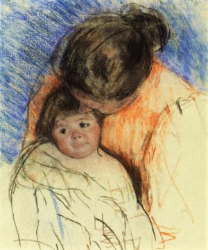 Sketch of Mother Looking Down at Thomas by Mary Cassatt Oil Painting