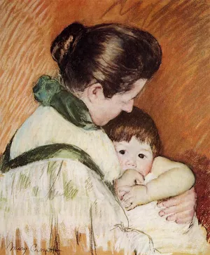 Sleepy Thomas Sucking His Thumb by Mary Cassatt Oil Painting