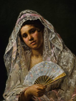 Spanish Dancer Wearing a Lace Mantilla by Mary Cassatt Oil Painting