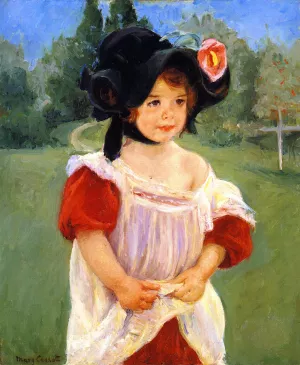 Spring: Margot Standing in a Garden by Mary Cassatt - Oil Painting Reproduction