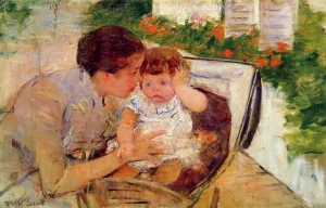 Susan Comforting the Baby no.2 by Mary Cassatt - Oil Painting Reproduction
