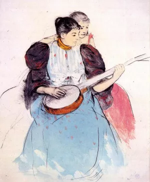 The Banjo Lesson by Mary Cassatt - Oil Painting Reproduction