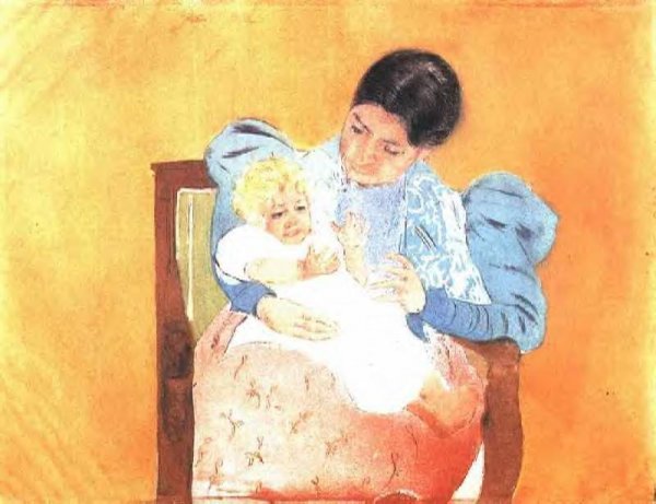The Barefoot Child by Mary Cassatt - Hand-Painted Oil Painting Reproduction