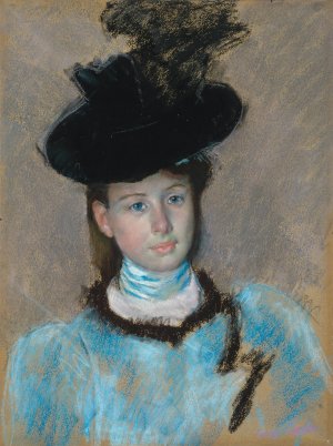 The Black Hat by Mary Cassatt Oil Painting