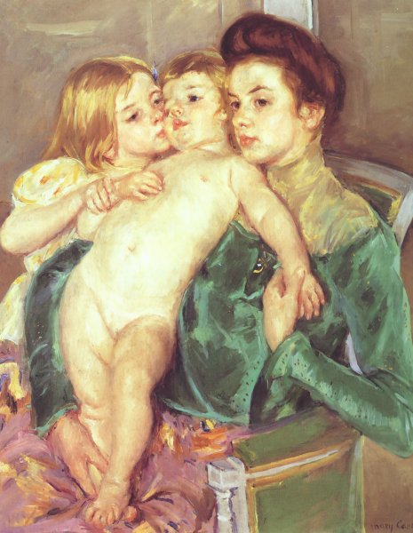 Main Product Photo of The Caress Painting by Mary Cassatt