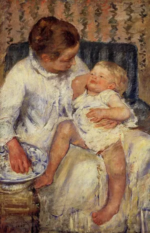 The Child's Bath painting by Mary Cassatt