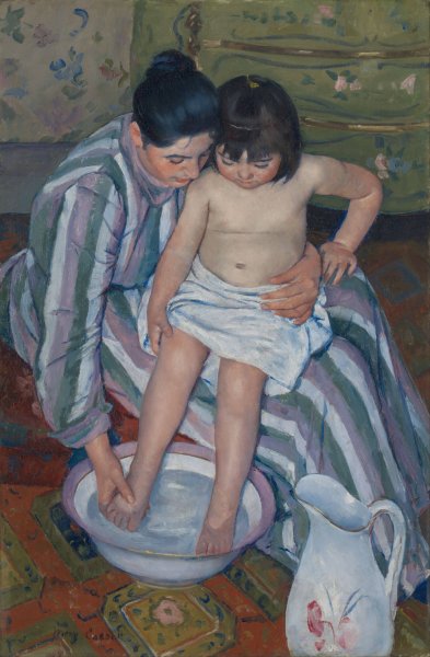 The Child's Bath by Mary Cassatt - Hand-Painted Oil Painting Reproduction