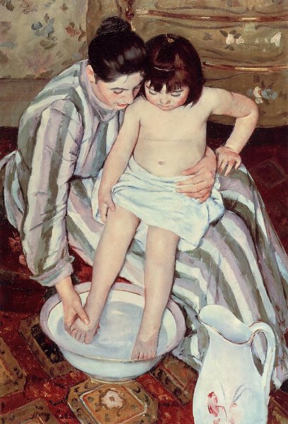 The Child's Bath by Mary Cassatt - Hand-Painted Oil Painting Reproduction