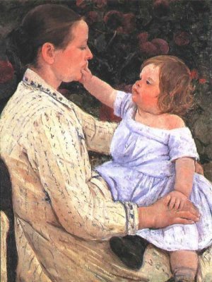 The Child's Caress by Mary Cassatt Oil Painting