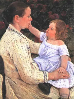 The Child's Caress by Mary Cassatt - Oil Painting Reproduction