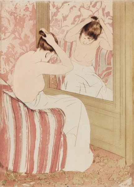 Main Product Photo of The Coiffure  Painting by Mary Cassatt