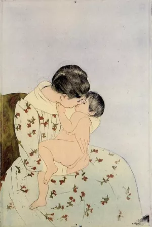 The Kiss by Mary Cassatt - Oil Painting Reproduction