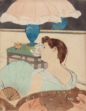 The Lamp by Mary Cassatt Oil Painting