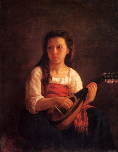 Main Product Photo of The Mandolin Player Painting by Mary Cassatt