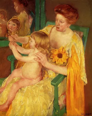 The Mirror by Mary Cassatt - Oil Painting Reproduction