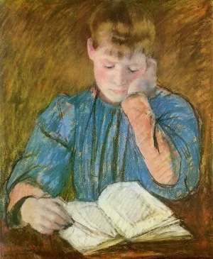The Pensive Reader by Mary Cassatt - Oil Painting Reproduction