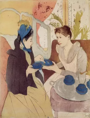 The Visit by Mary Cassatt Oil Painting