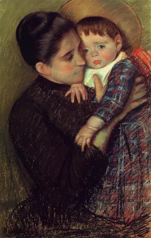 Woman and Her Child also known as Helene de Septeuil by Mary Cassatt - Oil Painting Reproduction