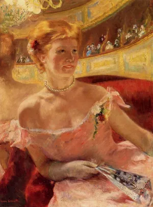 Woman in a Loge by Mary Cassatt - Oil Painting Reproduction