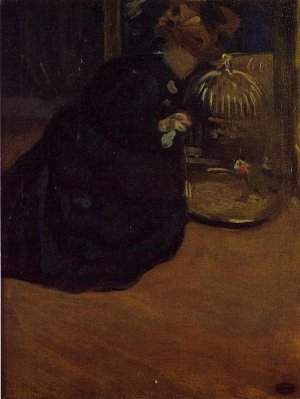 Woman with a Parakeet by Mary Cassatt Oil Painting