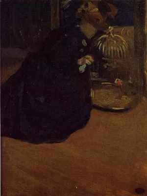 Woman with a Parakeet by Mary Cassatt Oil Painting