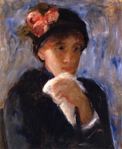 Woman with Handkerchief by Mary Cassatt - Hand-Painted Oil Painting Reproduction