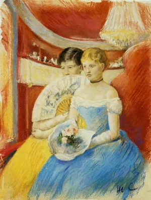 Women in a Loge painting by Mary Cassatt