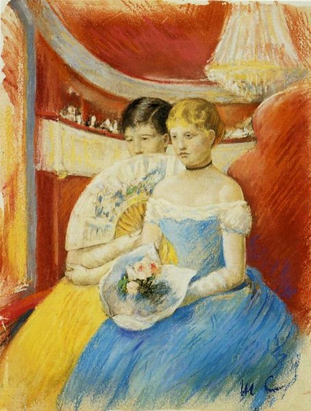 Women in a Loge by Mary Cassatt - Hand-Painted Oil Painting Reproduction