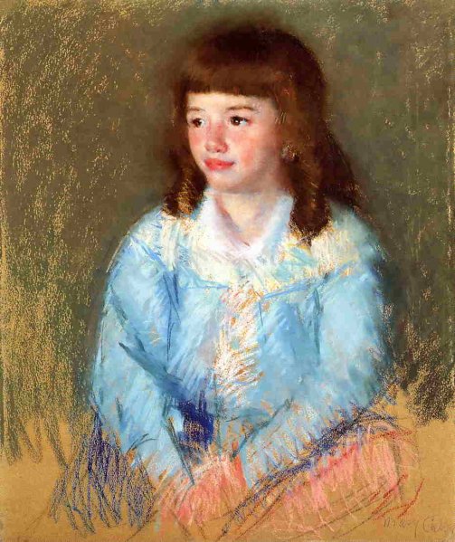 Young Boy in Blue by Mary Cassatt - Hand-Painted Oil Painting Reproduction