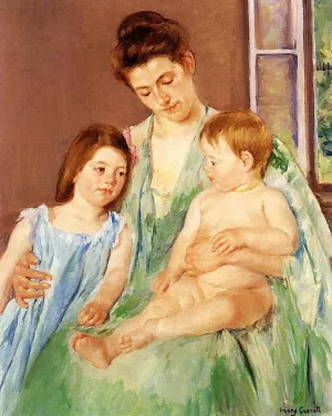 Young Mother and Two Children by Mary Cassatt Oil Painting