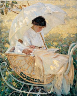 Young Mother in the Garden by Mary Cassatt Oil Painting