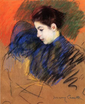 Young Woman Reflecting by Mary Cassatt - Oil Painting Reproduction